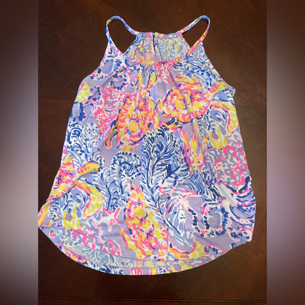 Lilly Pulitzer Women’s Tiki Purple multi color knit sleeveless tank size xs